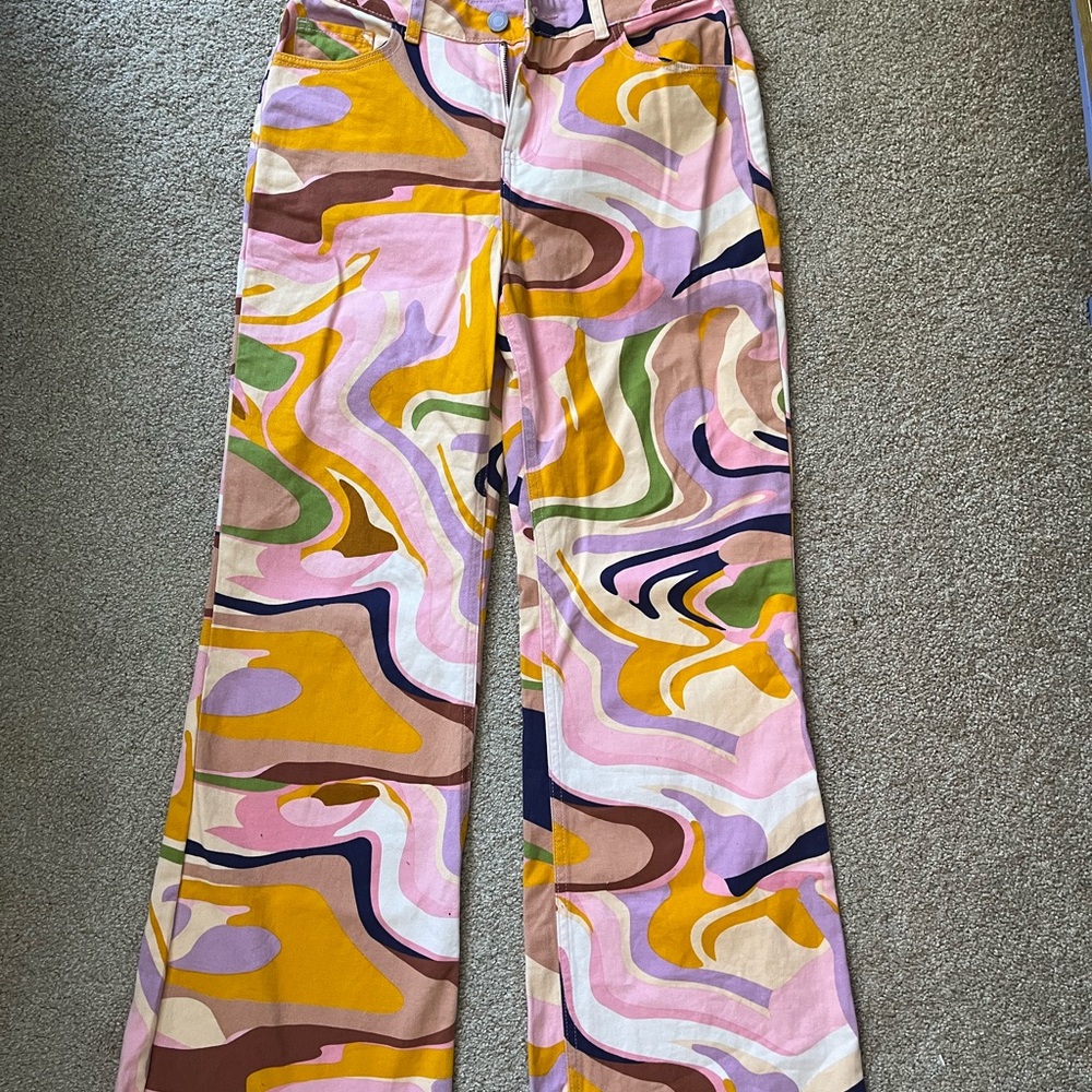 Colorful Swirl Patterned Pants